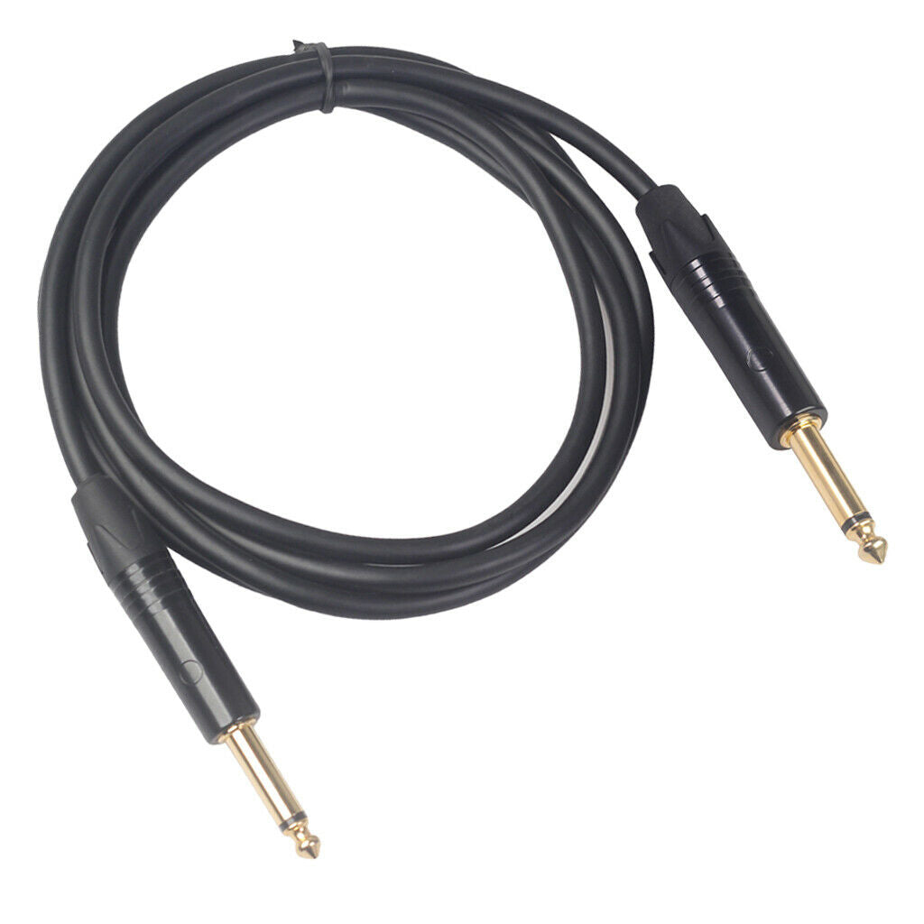 6.35mm (1/4inch) Male to Male Balanced Cable Adapter Connector Black 1.8m