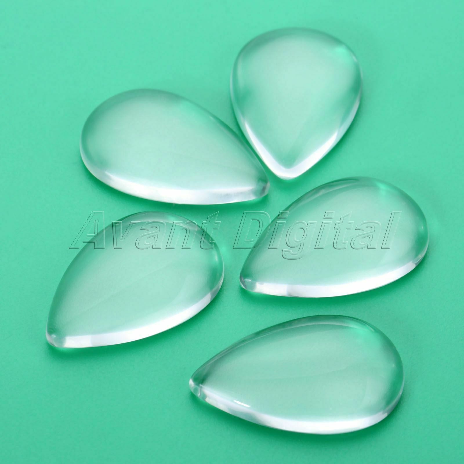 10pcs Teardrop Glass Cabochon Transparent Flatback Crystal Scrapbooking Beads