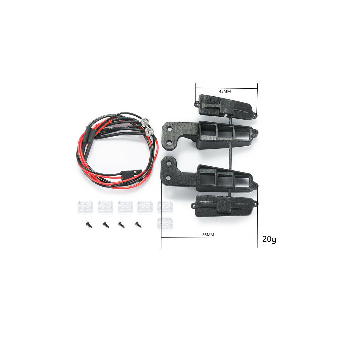 2pcs Front Bumper Side Inner Spot Light Lamp For 1/10 TRX4 BRONCO RC Cars