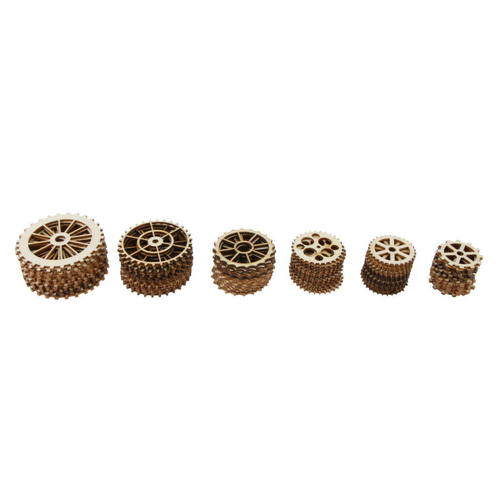 144pcs  â€‹â€‹Wheel Wooden Tags Scrapbooking Embellishment Craft
