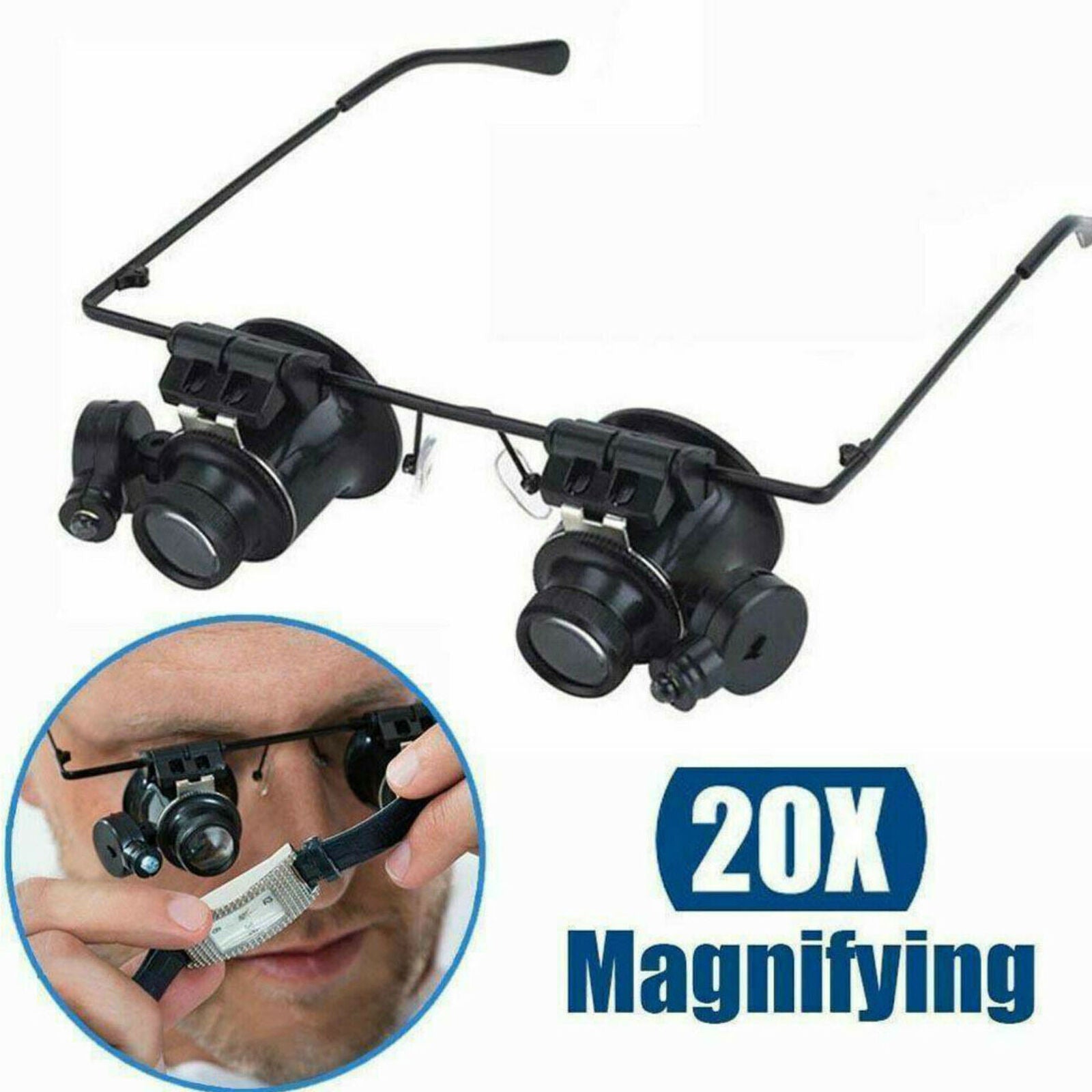 20X Magnifier Magnifying LED Light Eye Jeweler Watch Repair Glass Loupe Lens