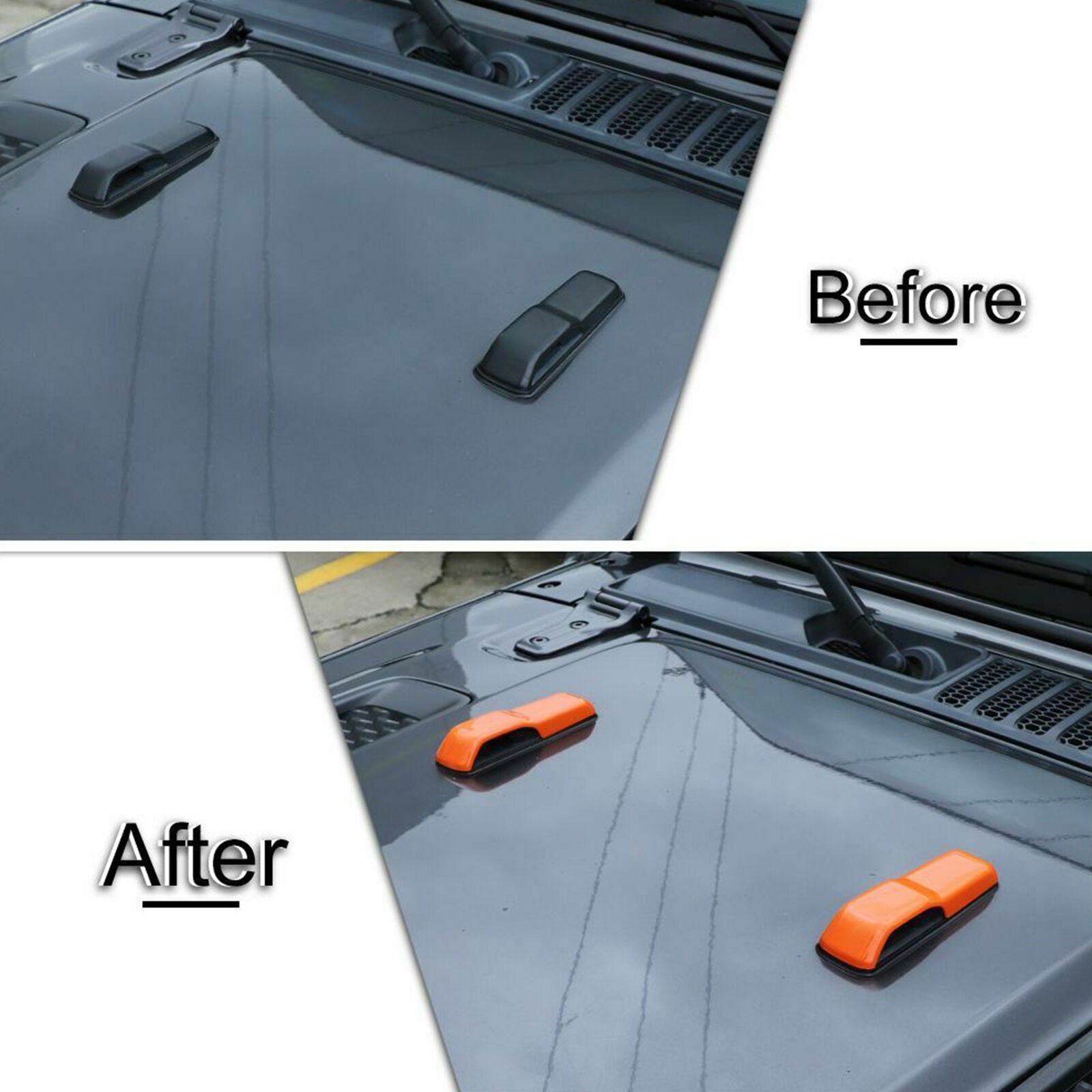 Engine Hood Hinge Cover Trim Accessories for 2018+ Jeep Wrangler JL JT Orange