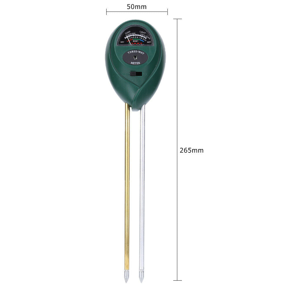 3in1 Soil Tester Meter for Garden Lawn Plant Moisture Light PH Sensor Tool @