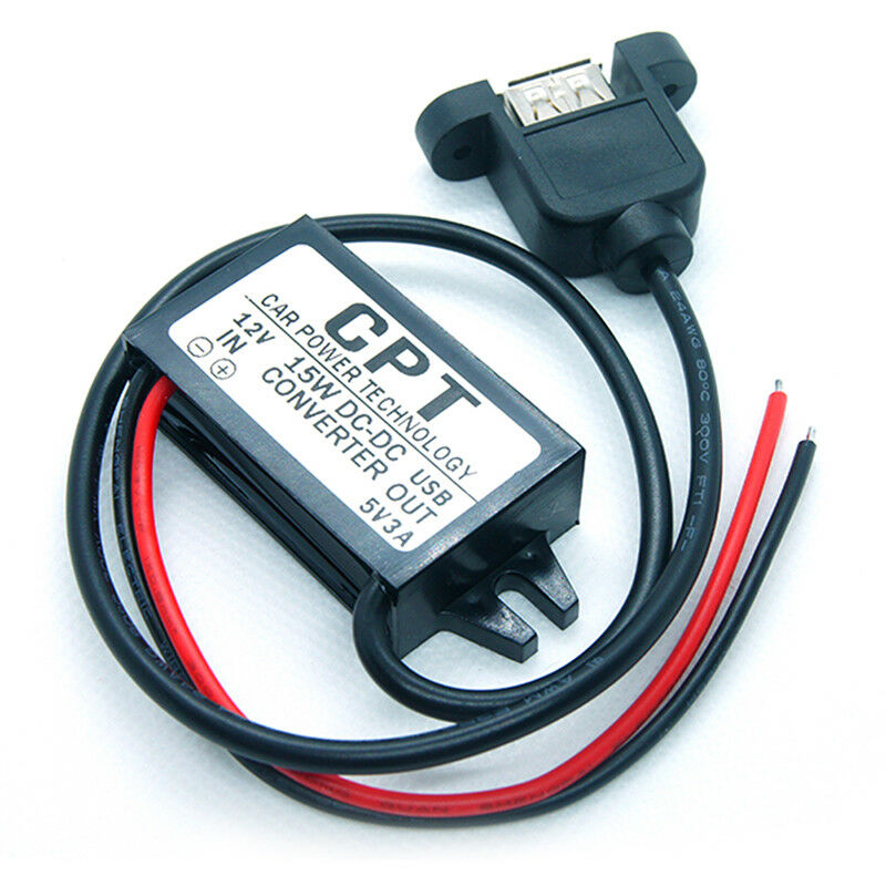 DC 12V To 5V 3A 15W USB Output Power Adapter Converter Module For Car Boat  f Rf