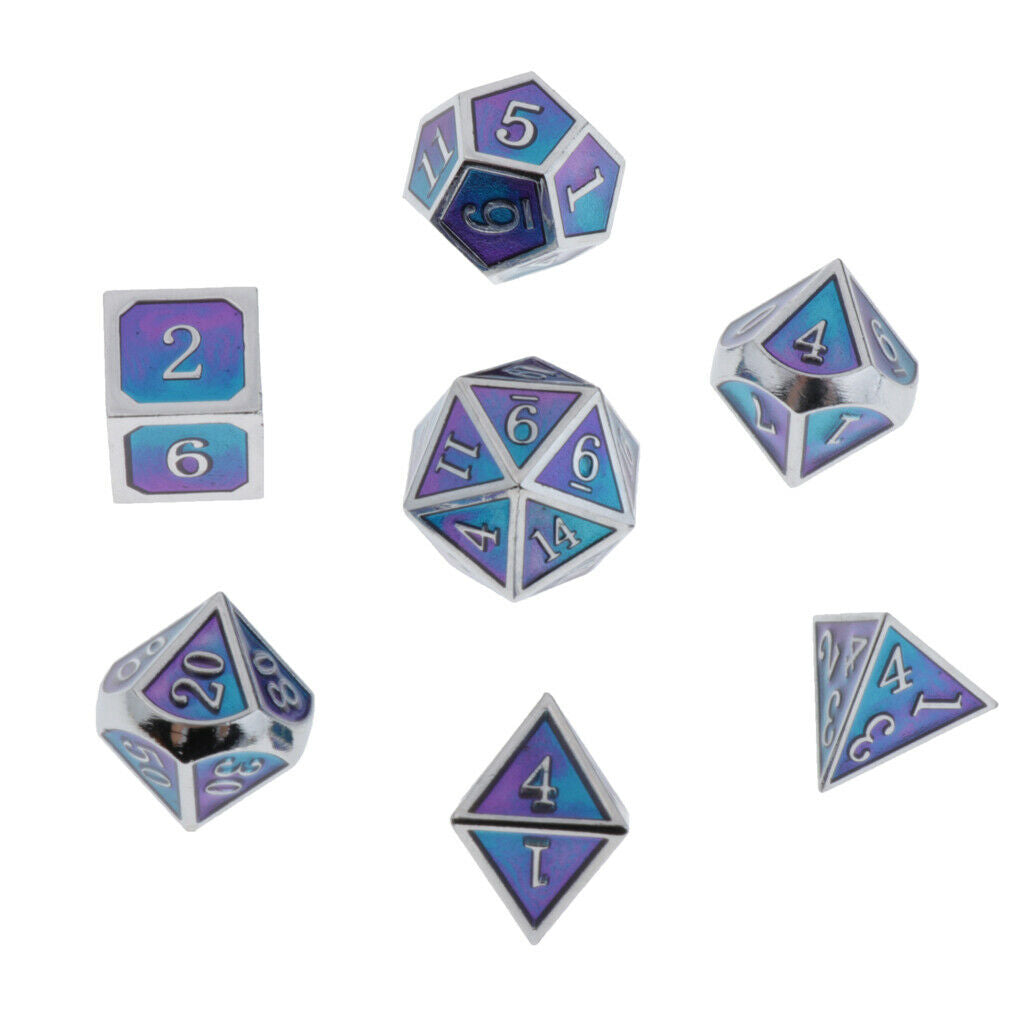 7x 16mm Multi-sided Dice D4 D6 D8 D10 D12 D20 Die for MTG RPG Casion Game D
