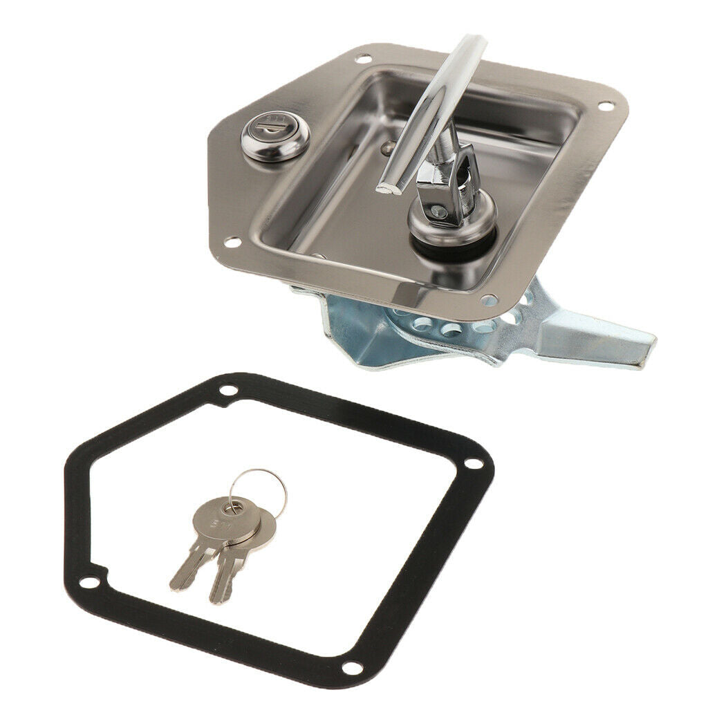 Stainless Steel Car Truck Trailer Toolbox Lock Latch w 2 Key T Handle 2 Pack