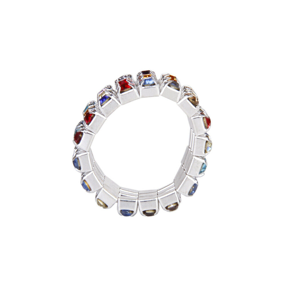 Elastic Multicolor 3 Row Crystal Rhinestone Toe Ring Bridal Jewelry 9mm