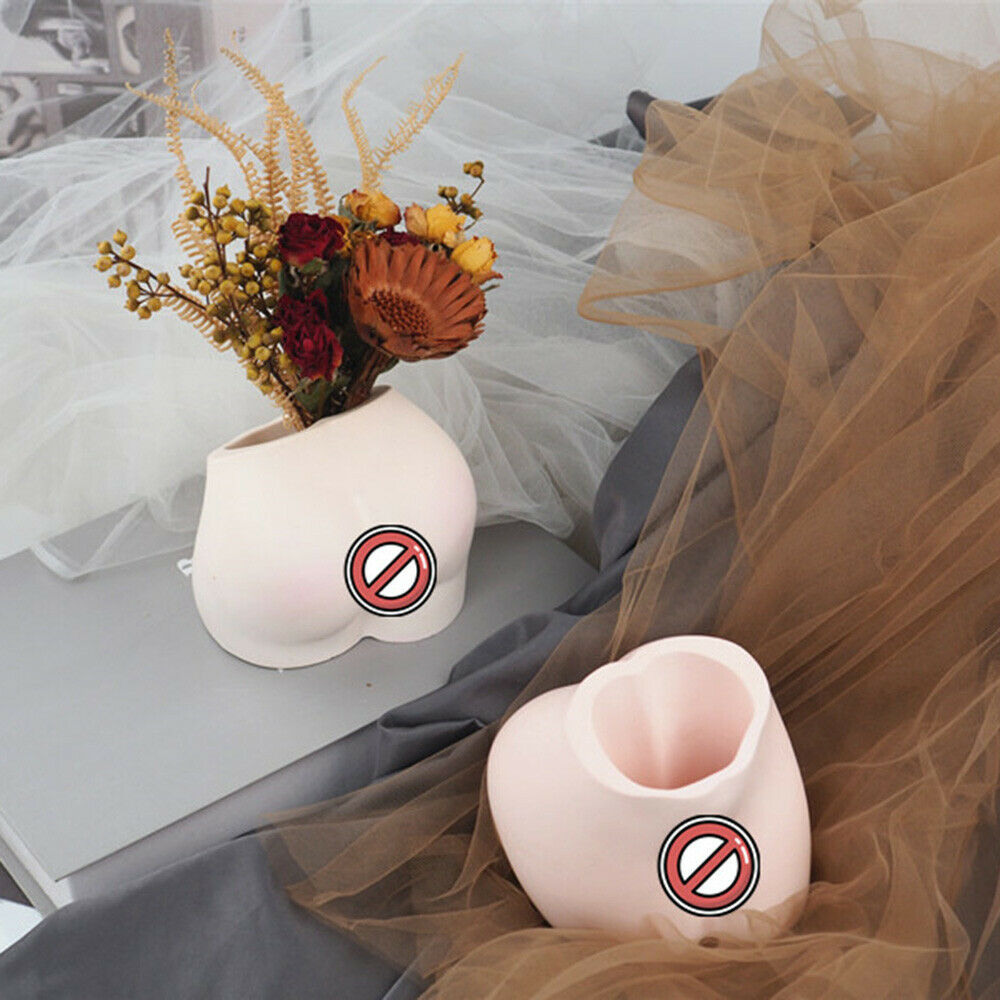 Hip Silicone Mold Concrete Flowerpot Ass Shape Cement Vase Pen Holder Art DIY