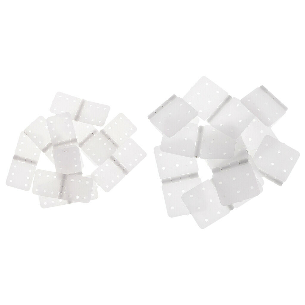 20x White Flat Plastic RC Plane Hinges Airplane Accessory High Quality
