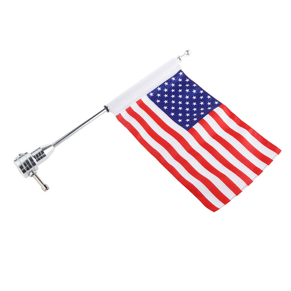 American USA Flag With 15inch Pole Bolts For Motorcycle Bike  XL883