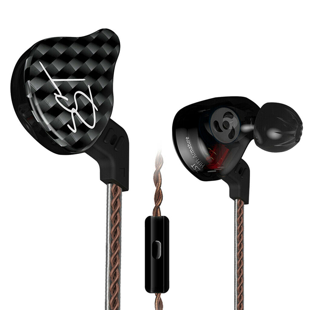 4BA+1DD Hybrid Earphone Headset HIFI Earbuds In Ear Monitor Headphones Black