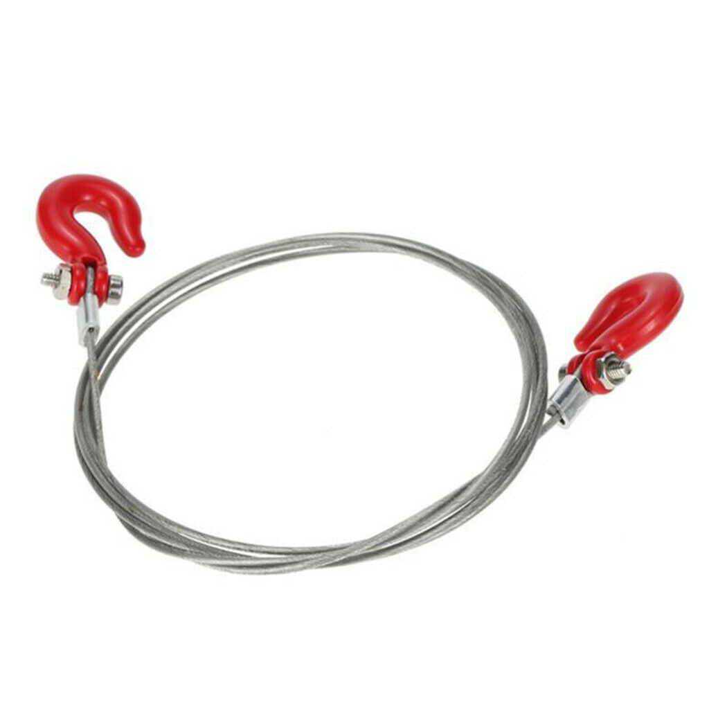 4X 1/10 RC Car Crawler Steel Tow Rope with Hooks for Wraith Axial SCX10 D90