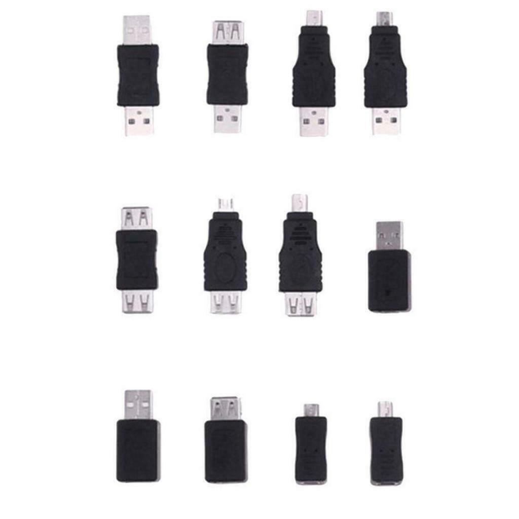 12pcs 12 in 1 OTG Adapter Converter Kit USB 2.0 Male to Female Micro Mini ï¼Œ
