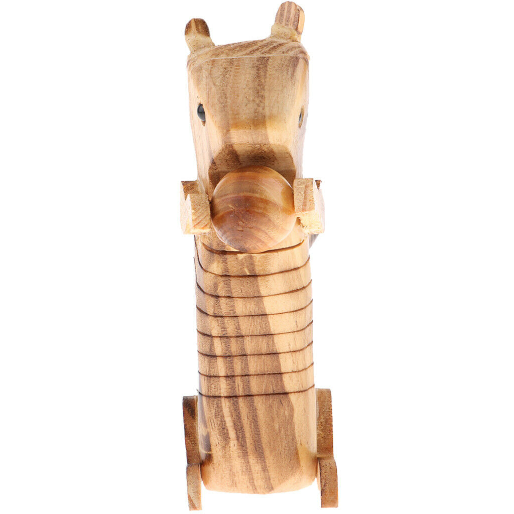 2 Pieces Animal Home Decor Handcrafted Wooden Standing Ornament Wooden