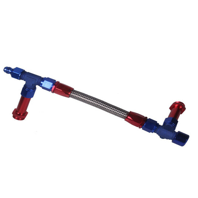AN8 Dual Feed Fuel Fittings Braid Hose Adapter For 4150 7/8â€-20 Thread Dominator