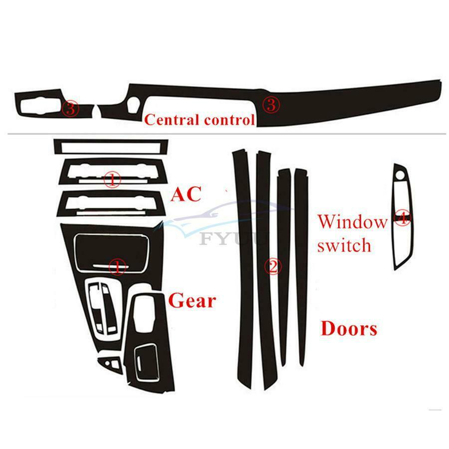 Carbon Fiber Texture Interior Cover Trim Decoration Wrap For BMW F10 F18 5Series