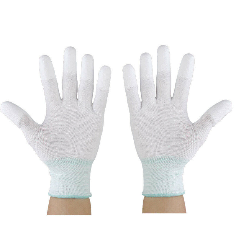 2 Pieces(1 Pairs) White Nylon Anti Static and Anti-Slip Gloves,Sewing Work