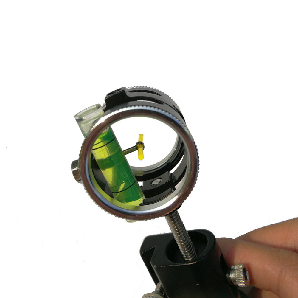 Archery Compound Bow Sight 1 Pin 0.059" Micro Adjust Long Pole Hunting 4X lens