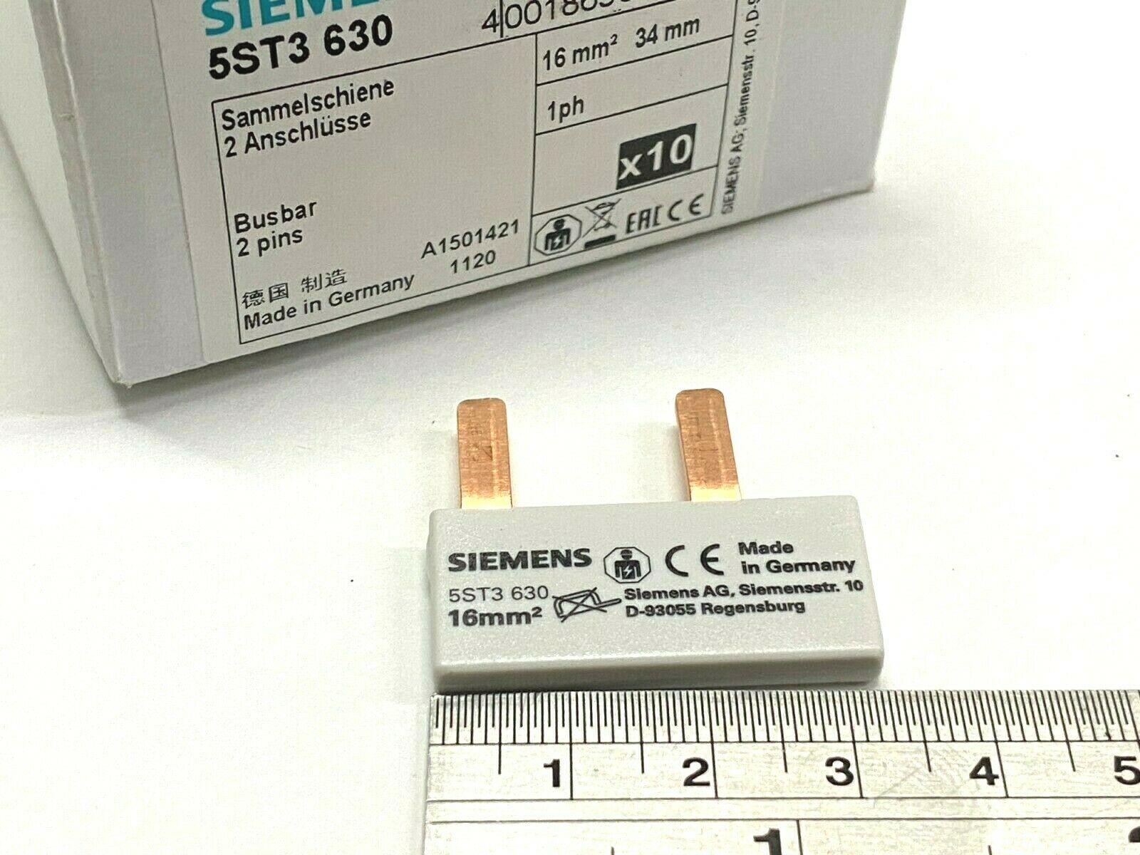 1pcs - SIEMENS 5ST3630 PIN BUSBAR 16 mm², 2x1PH