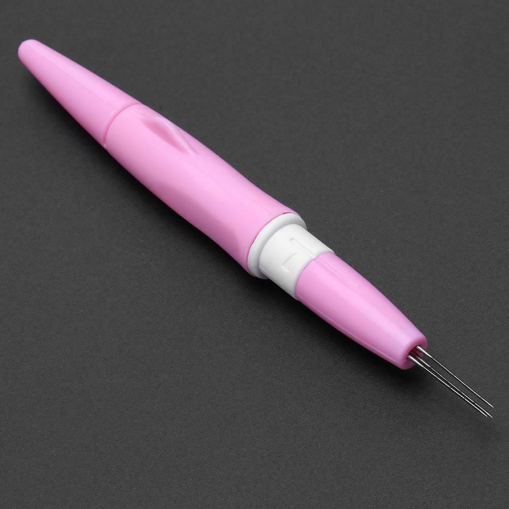 Mini Needle Felting Handle Holder with 3 Needles Wool Felt Embroidery DIY Tool