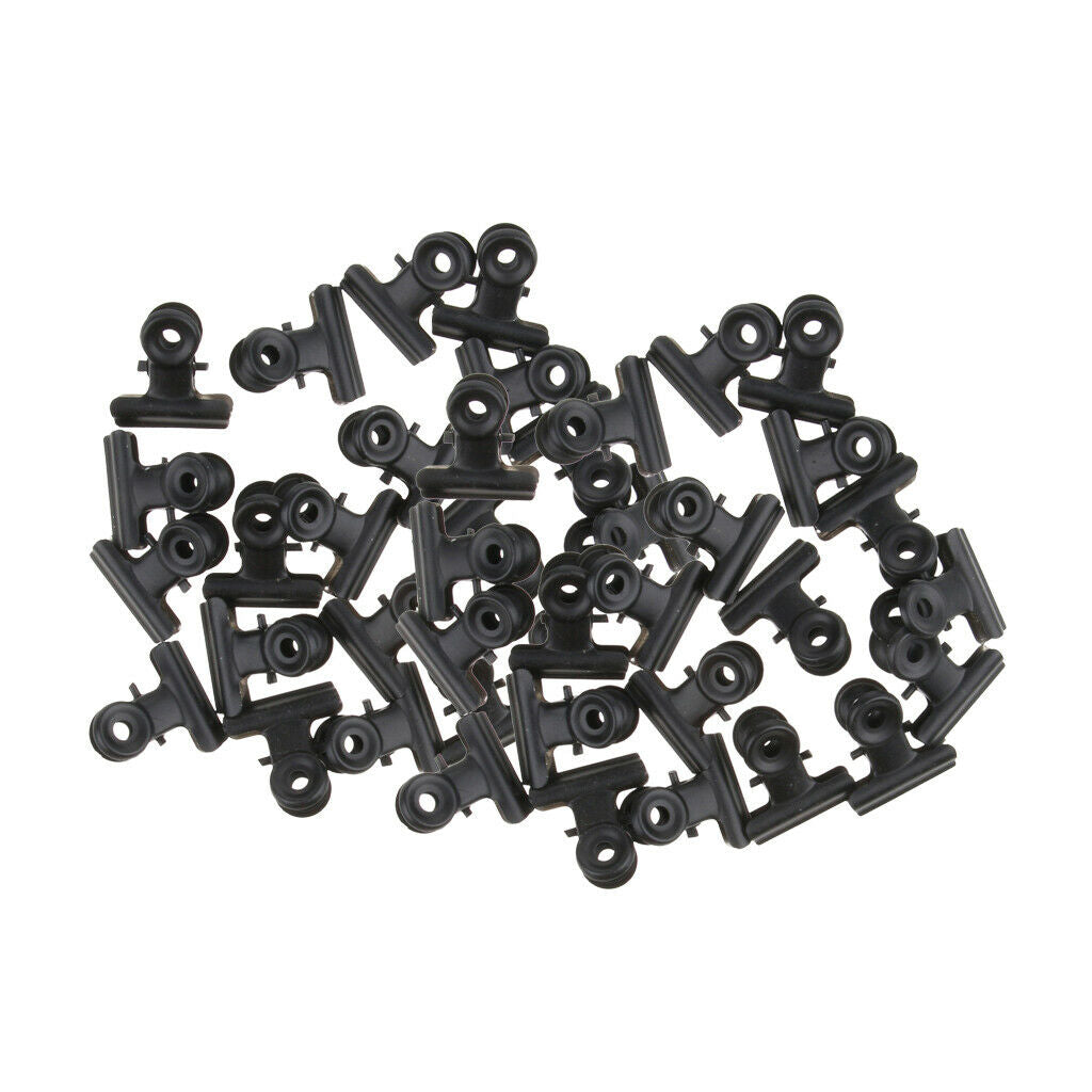 40Pieces 22mm Metal Bulldog Clips Letter Grip Clips Office Supply Black Color
