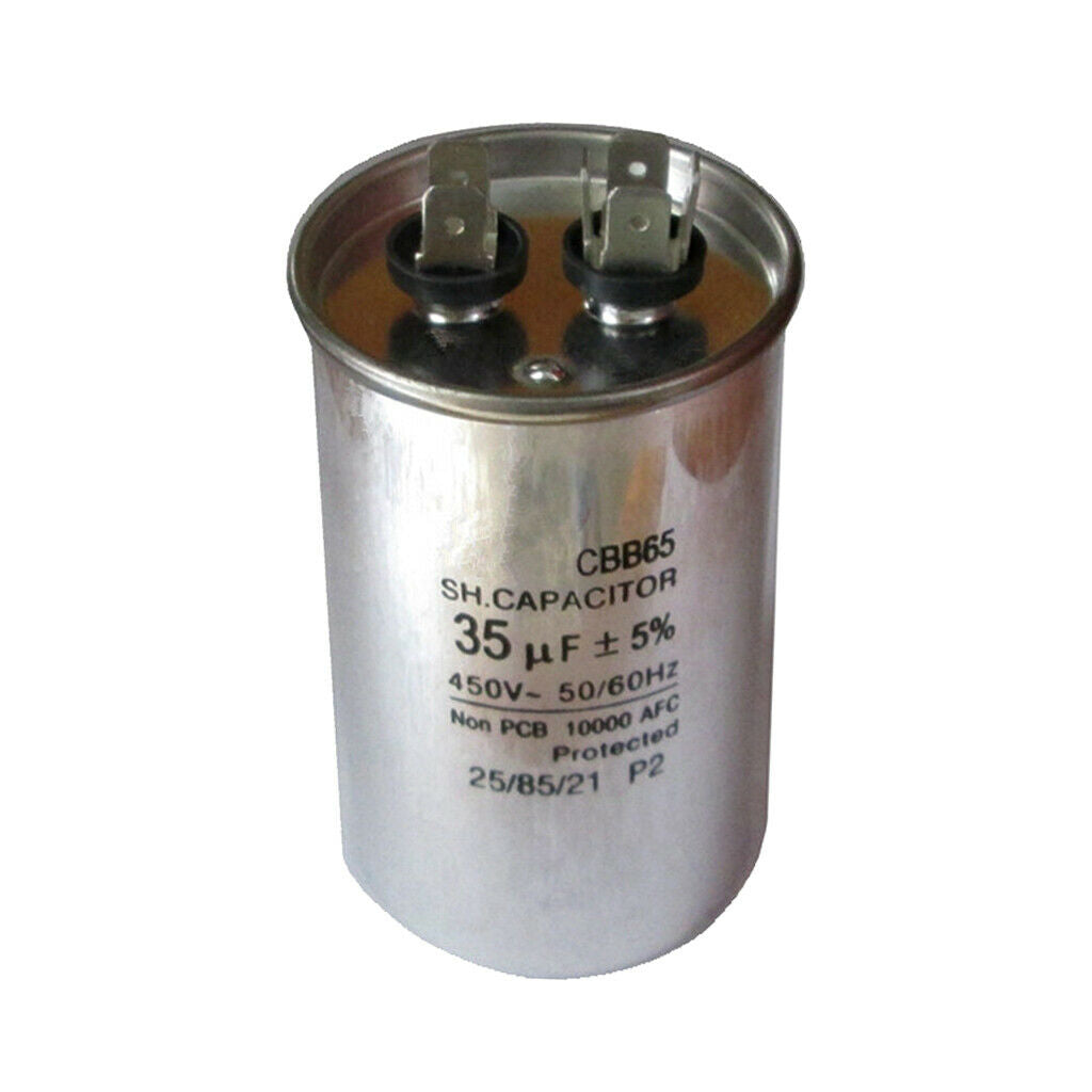 Pack of 2Pcs Waterproof CBB65 Aluminum Start Run Motor Capacitor MFD 35UF 450V