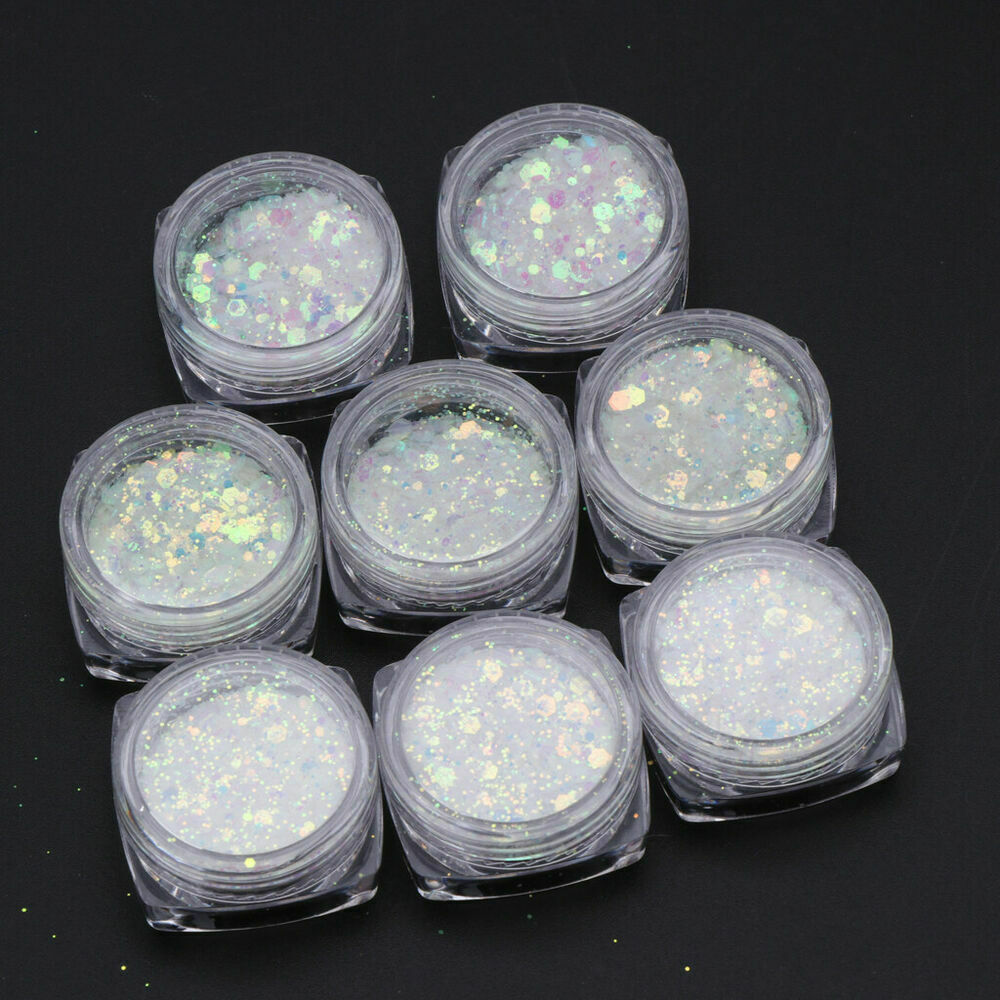 6Pcs UV Color Change Mica Powder Sunlight Reactive Glitter Epoxy Nail Art Decor