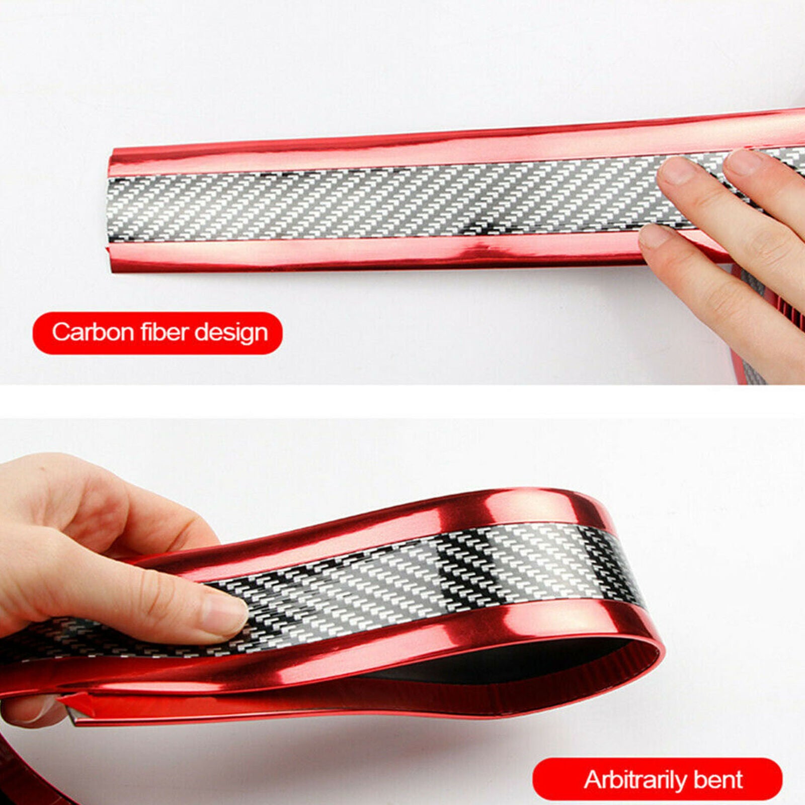 Accessories Carbon Fiber Rubber Protector Door Sill Scuff Cover Car Stickers