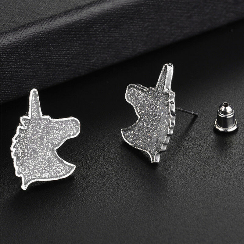 Ear Stud Earrings Cartoons Animal Glitter Horse Earrings Women Jewelr Qx