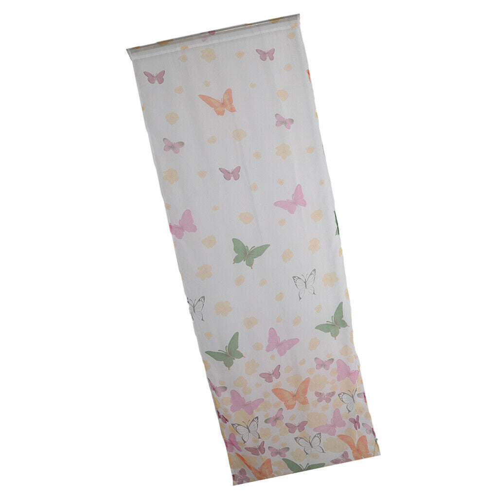Butterfly Print Sheer Curtains Window Voile Panels for Bedroom 270x100cm