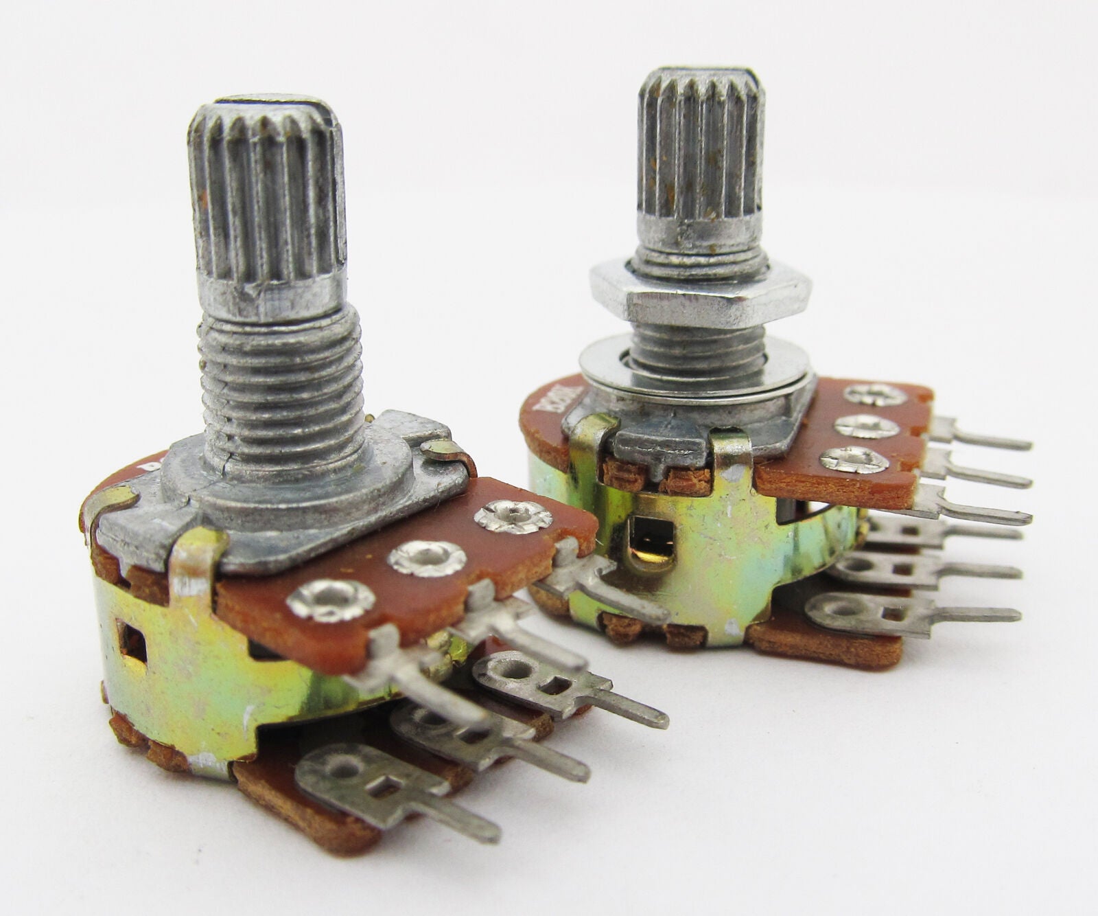 10pcs B Type B5K Dual Stereo Potentiometer Pots Shaft S 15mm
