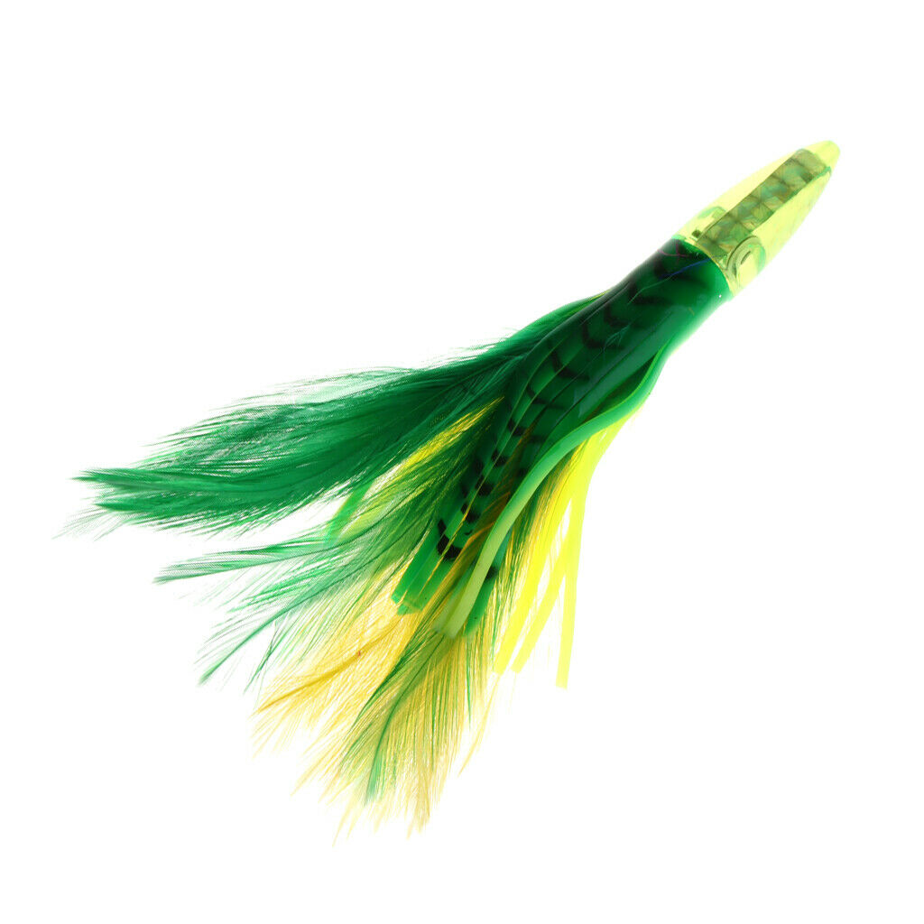 Pink + Green Fishing Lure 14cm 32g Head Feather Marlin Lure