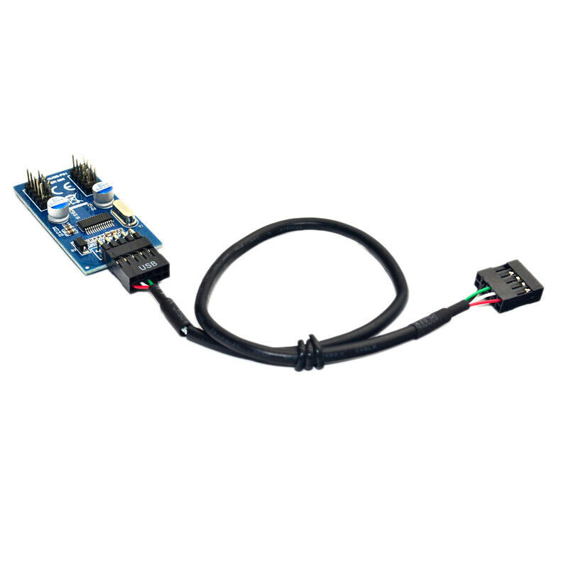 Motherboard 9Pin USB Header to 2 Male Adapter Card USB2.0 9Pin to Dual 9Pin CoZ5