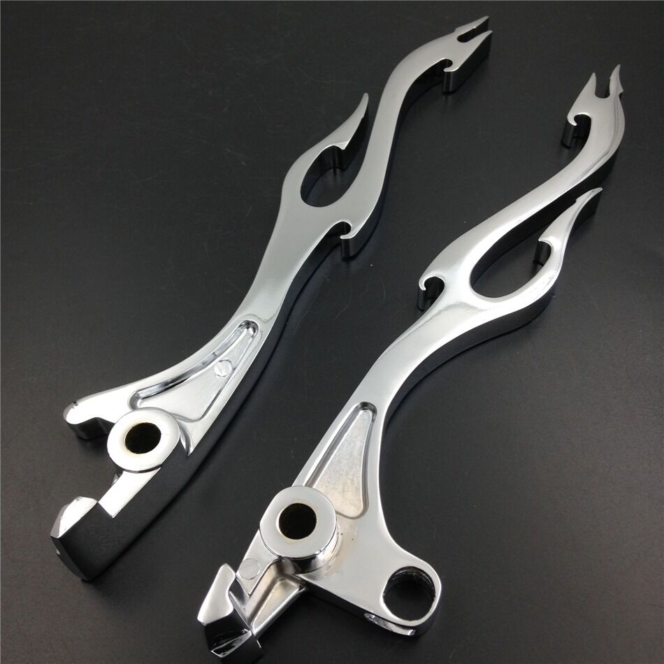 For Kawasaki Vulcan 1500 1600 2003-2008 CHROME Brake Clutch Flame Hand Levers