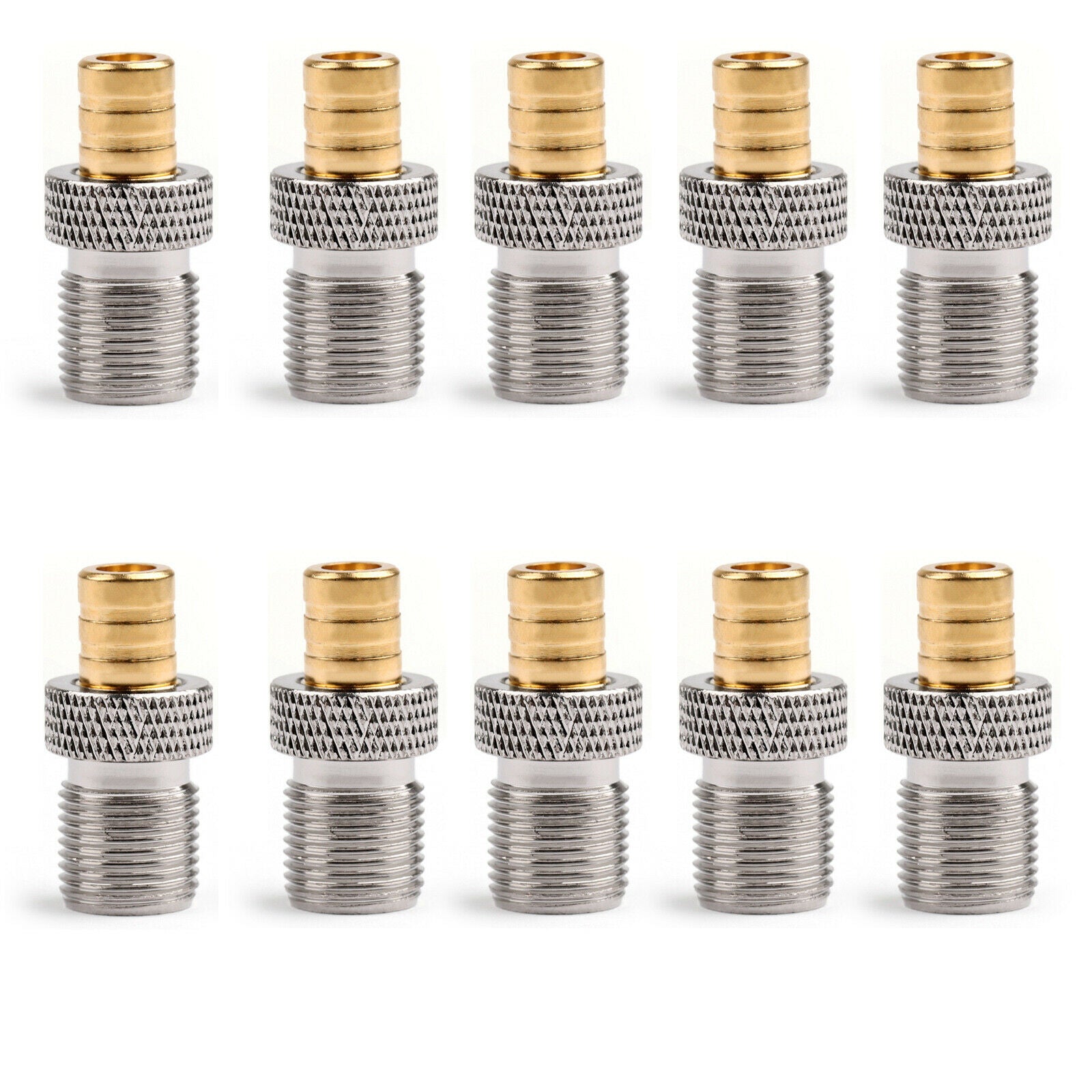 10Pcs SMB Jack Female to F Jack Female Straight Coaxial Adapter Connector CA