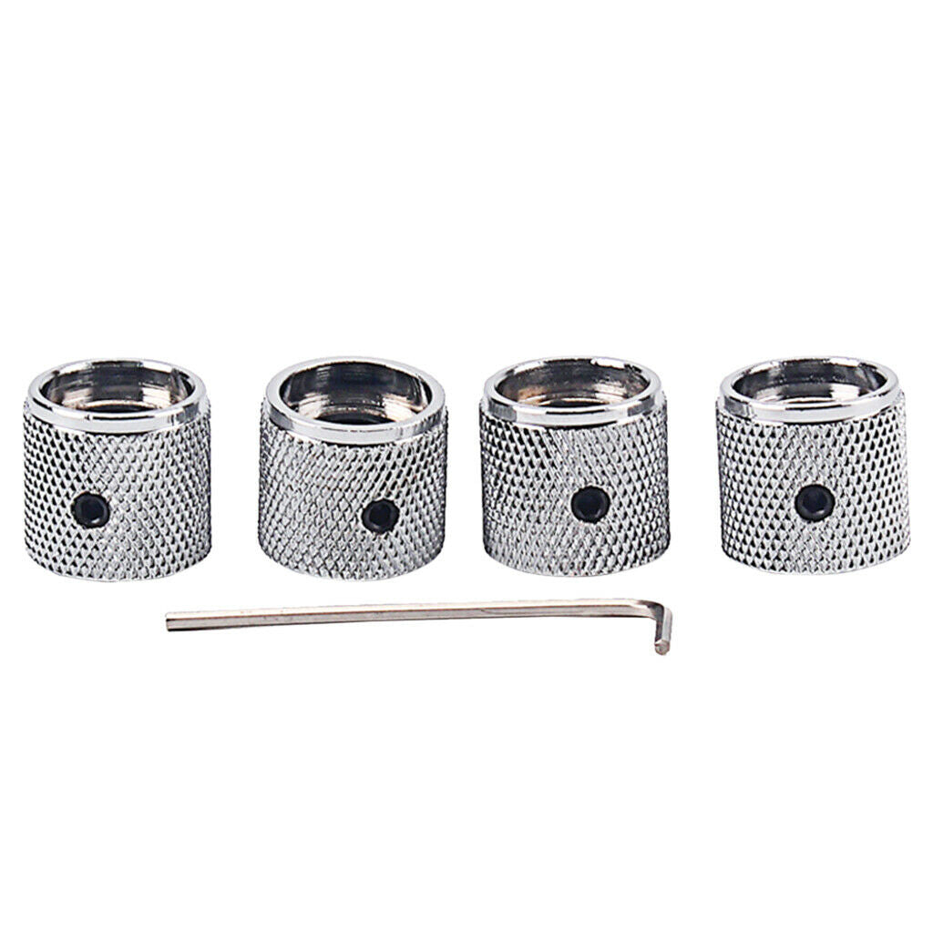 4 Pieces Volume Tone Control Dome Knobs Button for Electric Guitar Bass, Made of