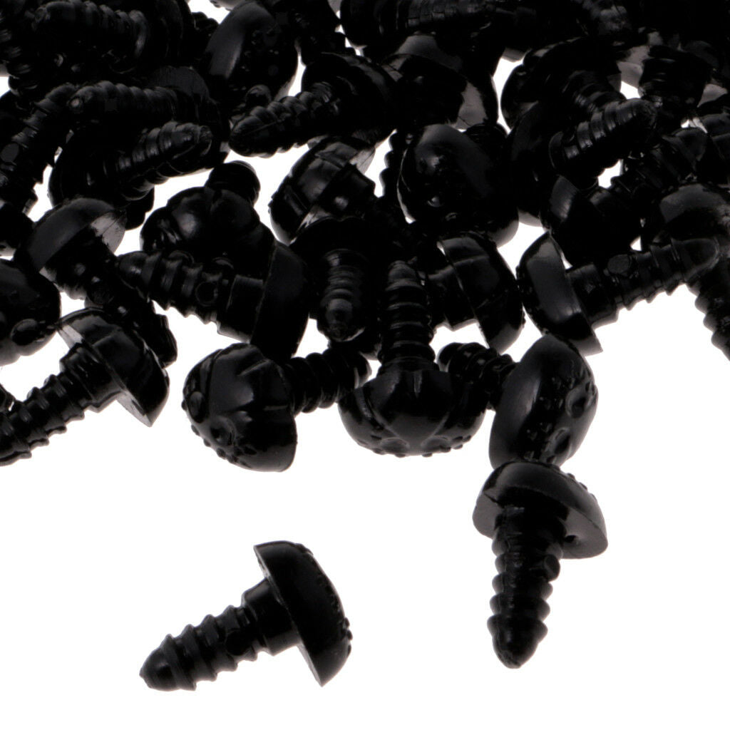 300x Black Plastic Animal / Dog Safety Noses For Teddy Bears Soft Toys DIY