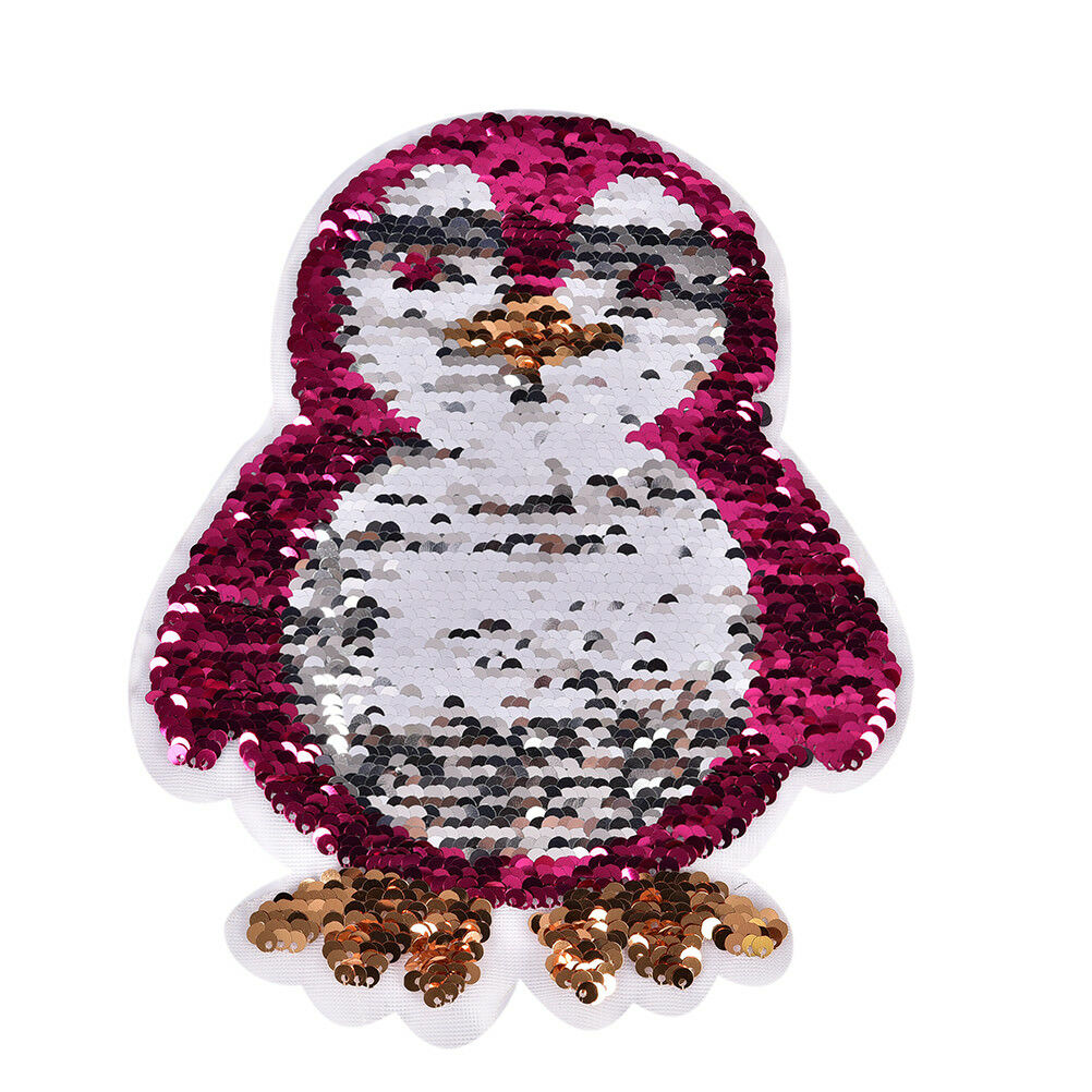 penguin Reversible Sequins Sew On Patches clothes DIY Applique BagClothing.l8