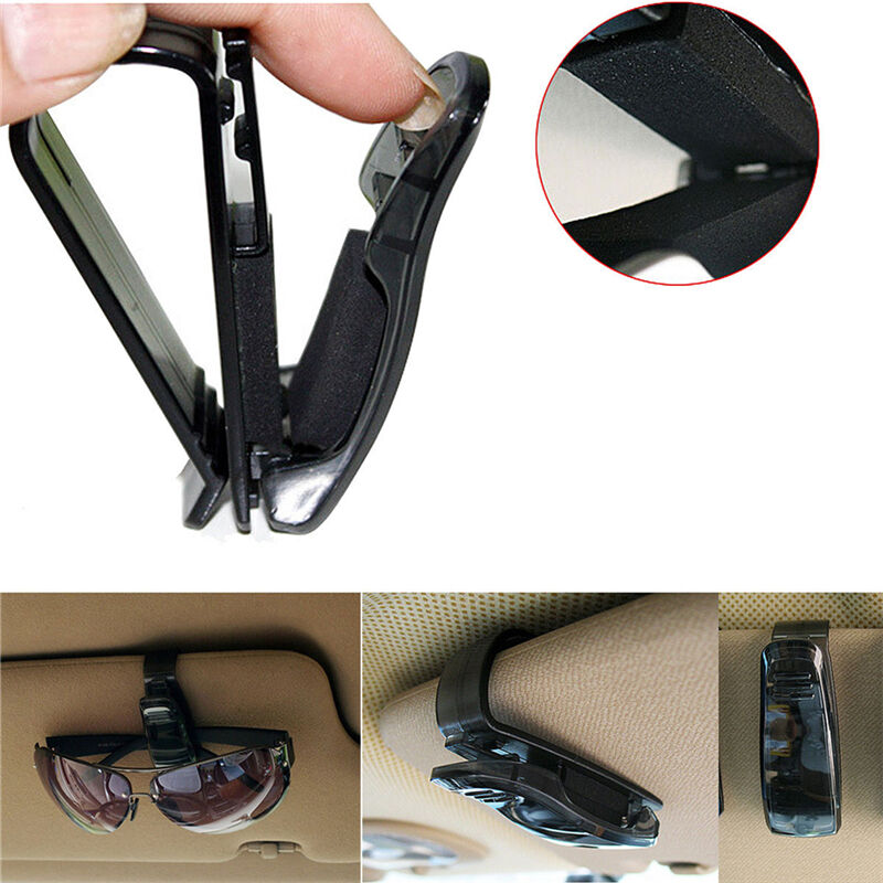 Black Car Vehicle Sun Visor Sunglasses Eye Glasses Card Pen Holder Clip C.l8