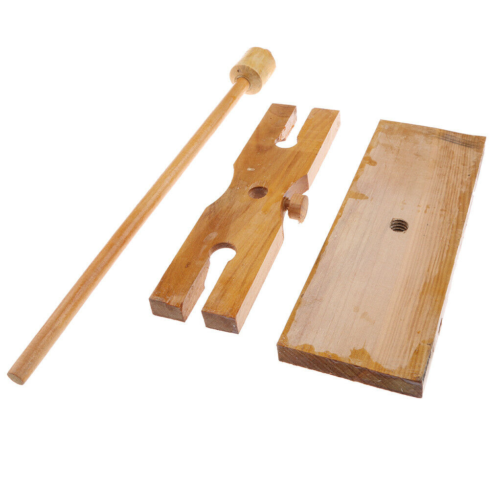 Wooden 2 Holes Laboratory Funnel Stand Holder Rack Lab/  Equipment Kit