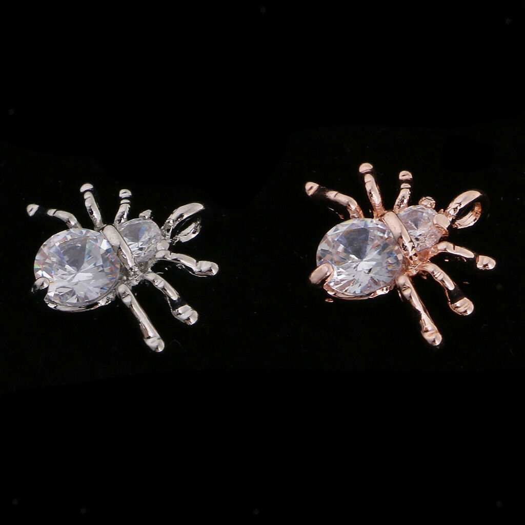 2x Alloy Crystal Spider Charms Pendants Findings For