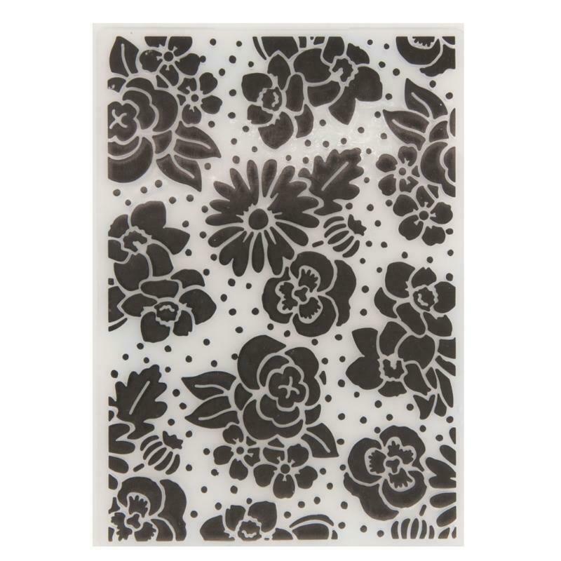 Plastic Embossing Folder DIY Embossed Crafts Making Flower Pattern Background