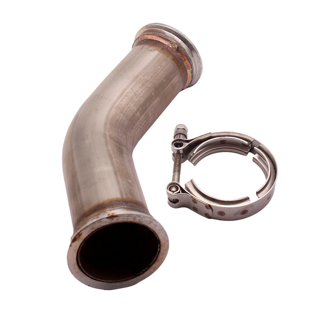 Stainless Steel 45 Degree Pipe Tube Turbo Downpipe w/ V band Flanges Clamp