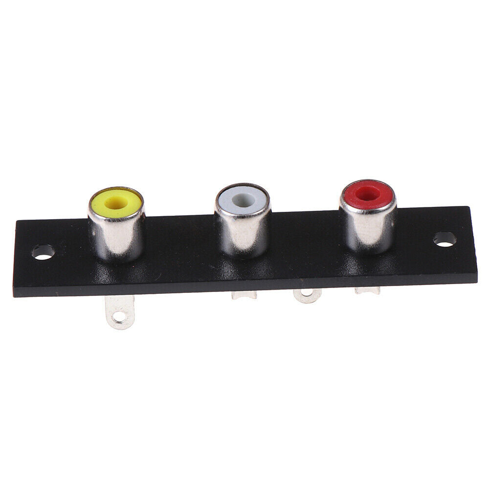 3 way RCA terminal wall panel plate input phono chassis socket audio adap.l8