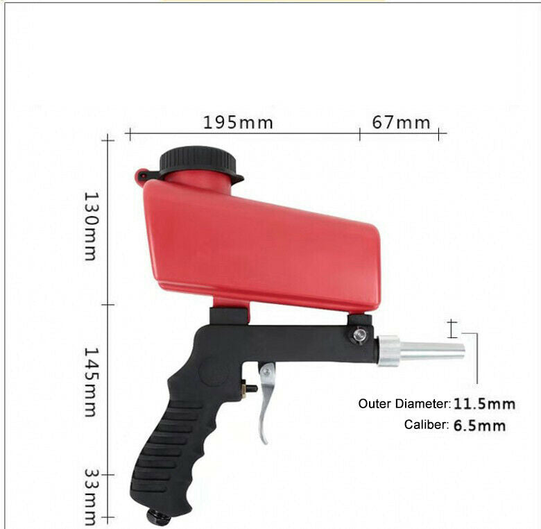 Pot Air Sandblaster Kit Grit Shot Sand Blaster Rust Paint Remover Removal Tool
