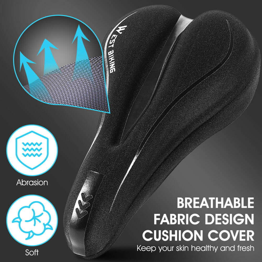 Bike Bicycle Saddle Cover Reflective Strip MTB Cycling Seat Cushion Pad  @