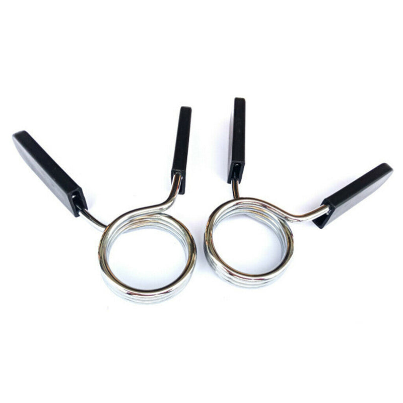 2x Barbells Spring Clips Sturdy Bar Clamps Olympic Collar Adjuster Hardware