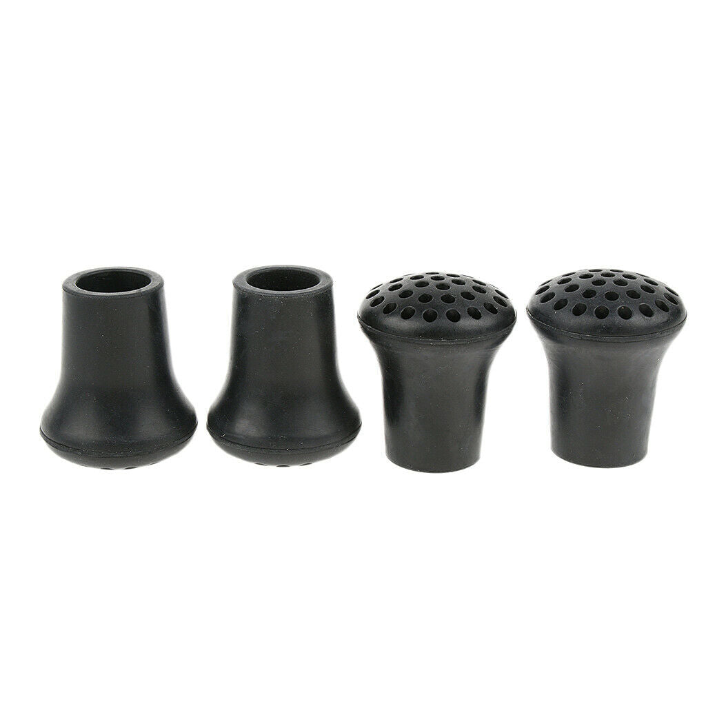 4 Pcs Crutch Ferrules Rubber Ends Hiking Walking  Mountaineering Stick Cover