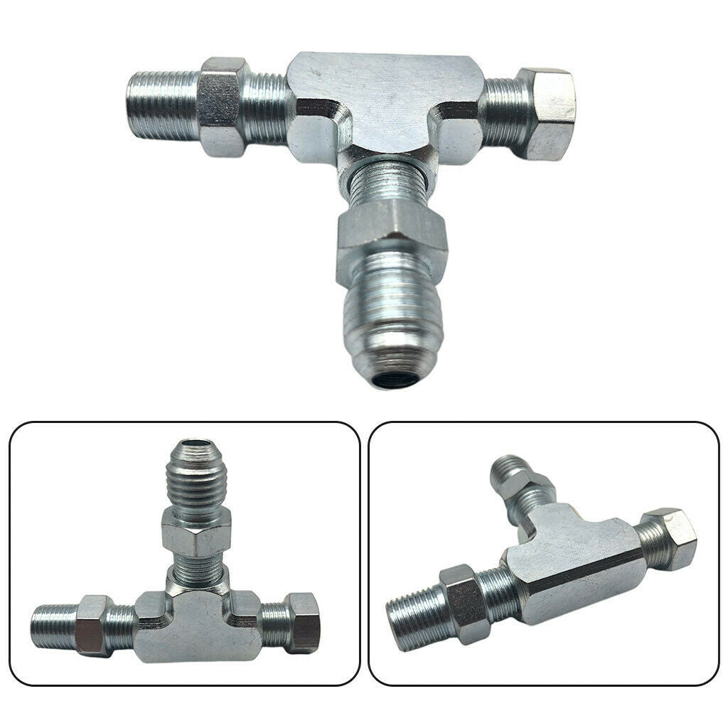 AN4 AN-4 Male To 1/8 NPT  Tee T Piece 3 Way Alloy Fittings Adaptor