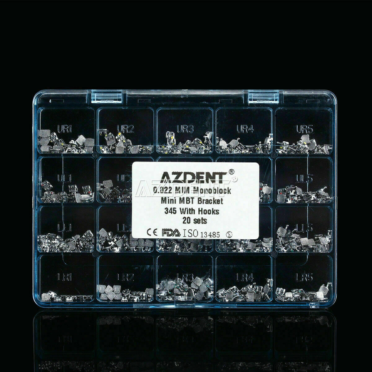 3 Kits Dental Metal Bracket Brace Ortho Mini MBT 022 345 Hooks Monoblock AZDENT
